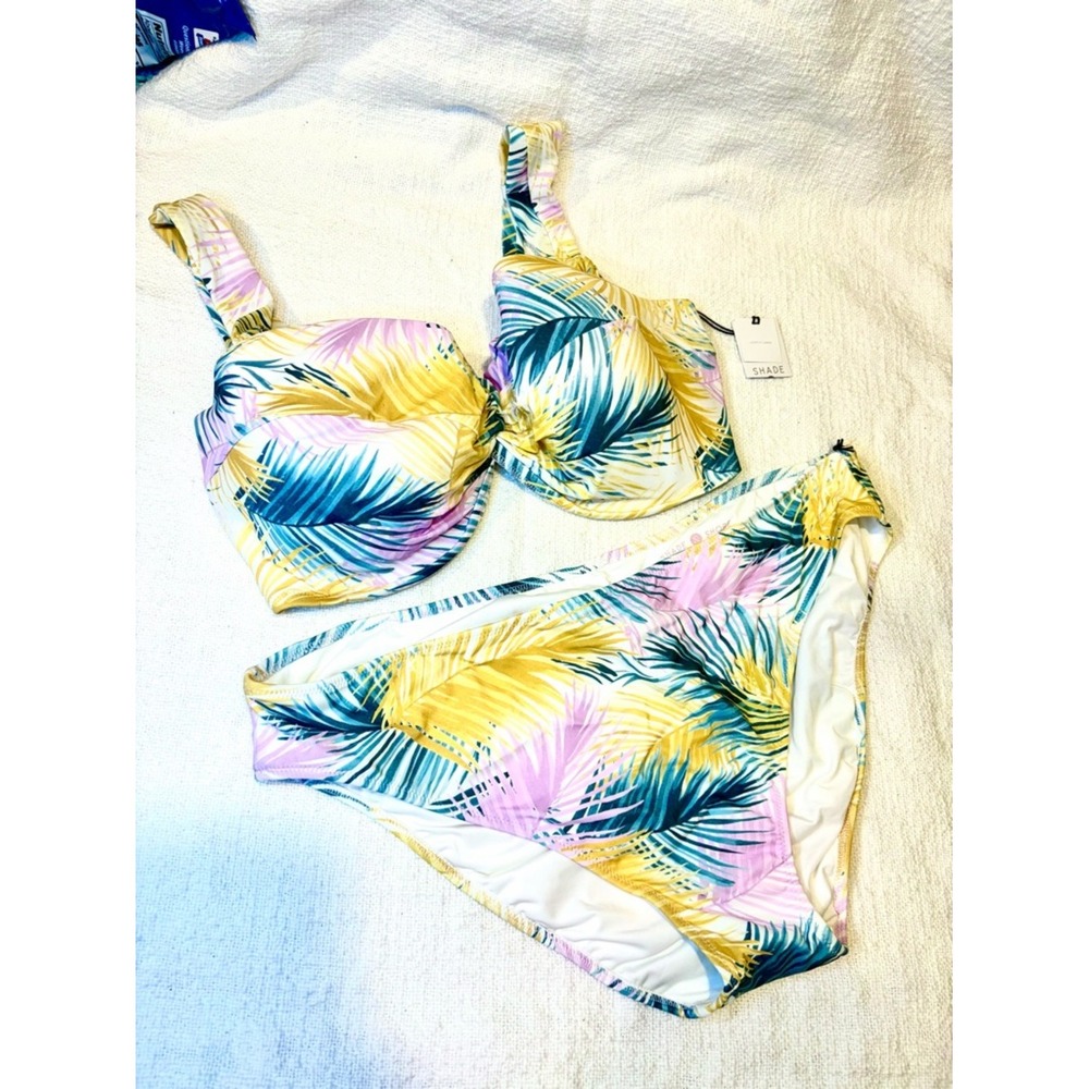 NWT Shade Shore 2 piece Bikini - Palm Print -